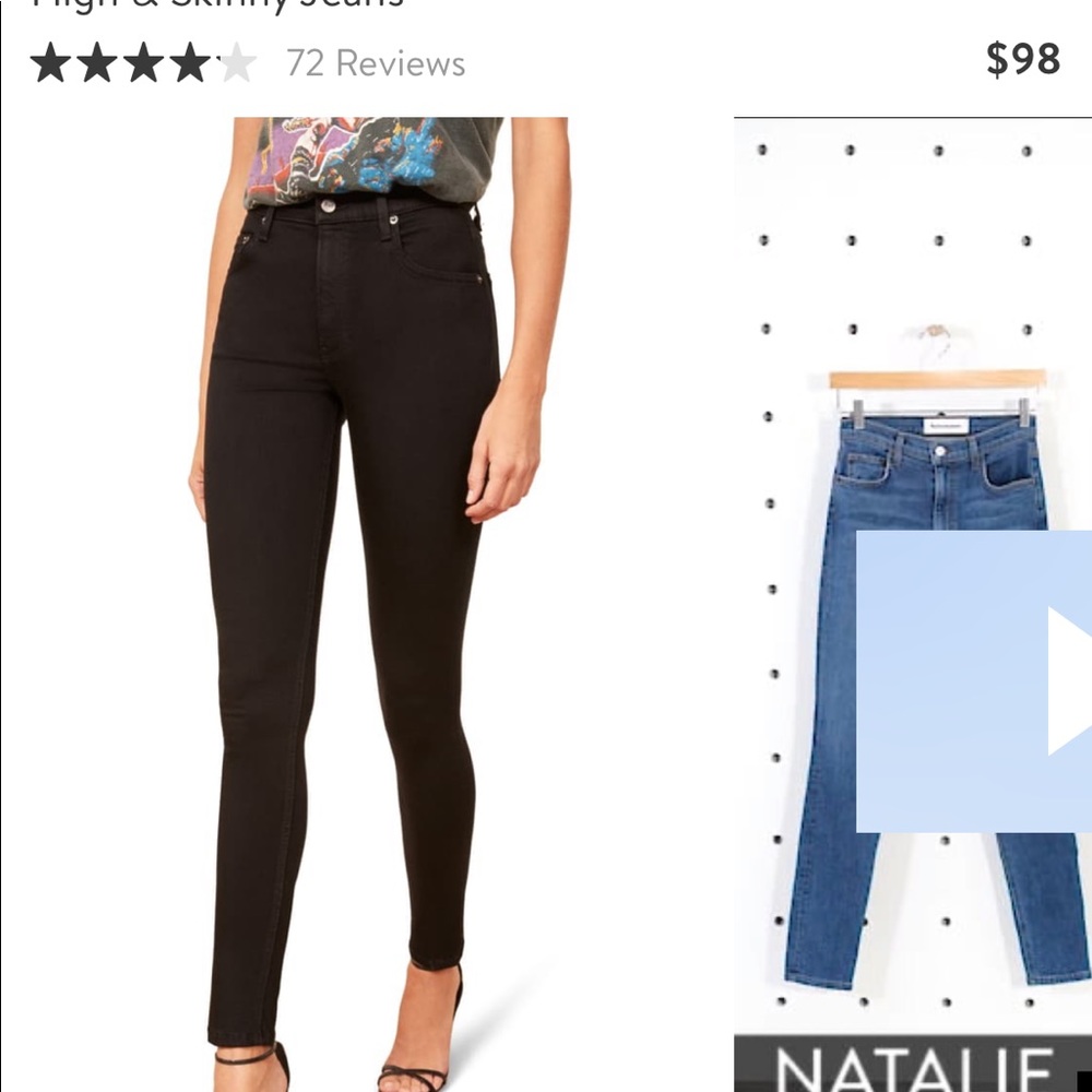 Reformation high and skinny black jean